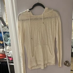 Eddie Bauer lightweight Cream Hooded Women's Top